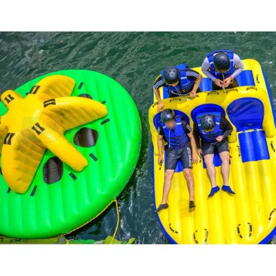 Factory Wholesale Price Water Towing Boat Fun Game Inflatable Bandwagon Water Towable Boat Sofa for Adults