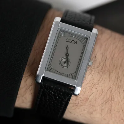 Genuine Branded High-End Men's Quartz Watch Square Case Tritium-Illuminated Hands Sporty Wormhole-Inspired Design Minimalist