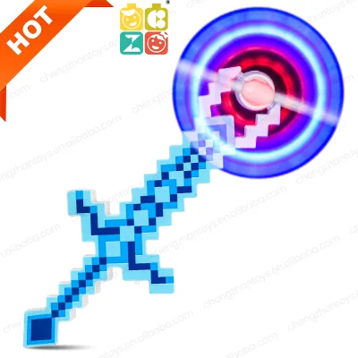 CZ Factory LED Luminous Spinning Wars Lightsaber Galaxy Light Sword Light up Mosaic Pixel Sword With Sound Flashing Light Saber