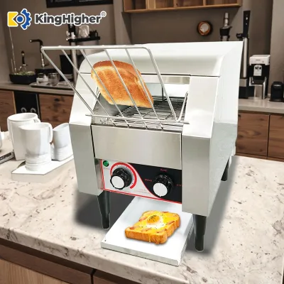KingHigher 220V Commercial Electric Conveyor Toaster Oven High Timer Control for Hotels Restaurants Bakeries