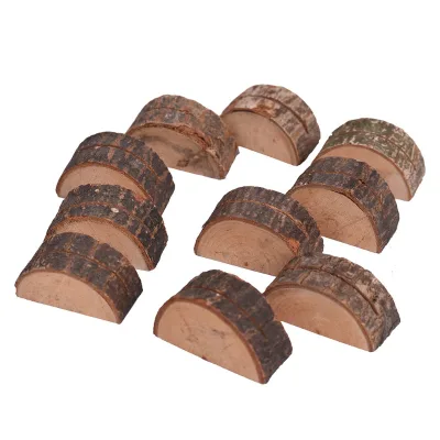 Rustic Wood Wedding Place Card Holders Kraft Tented Cards Half-Round Table Numbers Holder Stand Wooden Memo Holder
