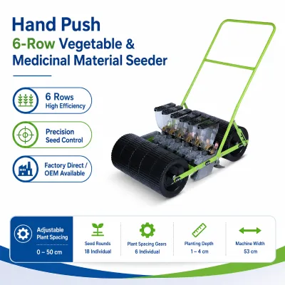 Hand Push Seed Planter, Portable Agricultural Seeder, Precise Sowing for Grain, Vegetable and Oil Crops