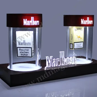 Customer  Acrylic Magnetic Levitating Cigarette case Display Stand With Led Lights