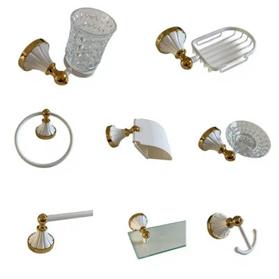Modern Bathroom Accessories Set Cup Holder and Towel Ring Stainless Steel Wall-Mounted Easy Cleaning