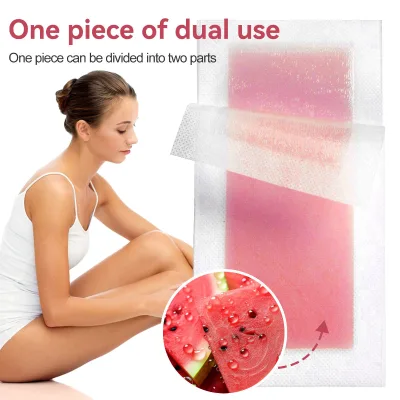 Watermelon Scent Hair Removal Wax Strips Dual Use Splitable Depilatory Wax Paper for Leg Arm Body Armpit Disposable Hair Remover
