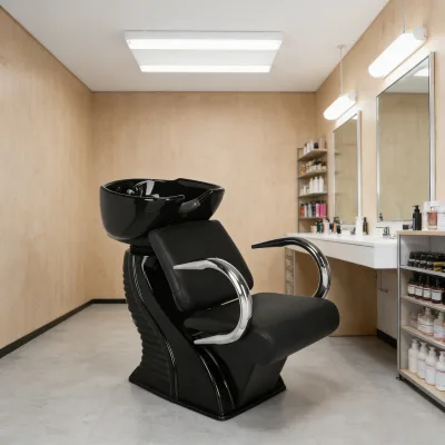 Black Hot Sale Shampoo Chair Salon Backwash Modern Styling Chair Commercial Barber Salon Equipment Factory BX607