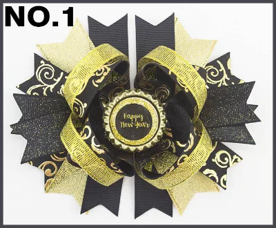 New Year Handmade Ribbon Hair Bow Children'S Holiday Hair Clip Hair Accessories for Girls