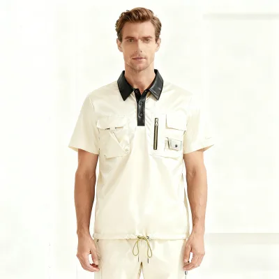 OEM Custom Short Sleeve Autumn Winter POLO Shirt Pocket Lapel Cotton Top Outdoor Leisure Europe United States Size