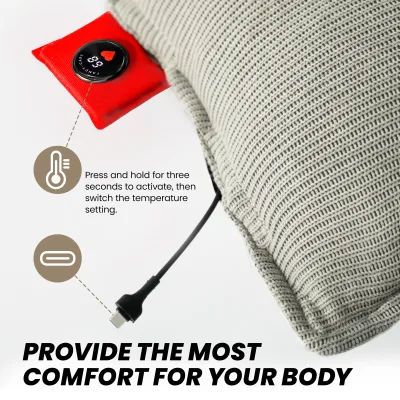 Tozia Heated Cushion Removable Washable Cover Portable Modern Square Design 45x45cm Office Use