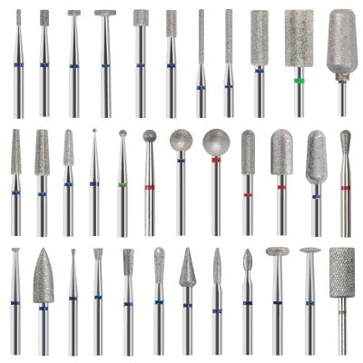 Wholesale Diamond Nail Bits High Quality 3/32 Drop Bud Shape Safety Droplet Russian Rotary Burr Electric File Nail Bit Diamond