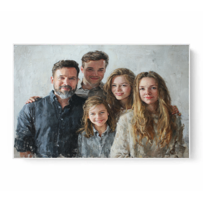 Hot Sale Wholesale Photo Personalized Group Portrait Oil Painting From Photos Premium Portrait With Low MOQ