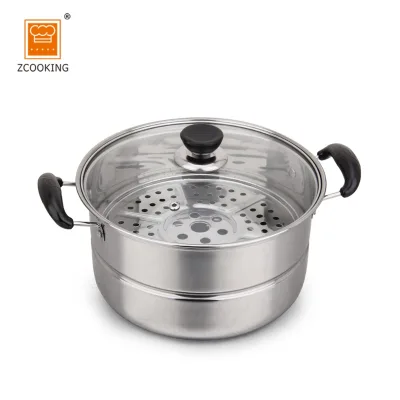 Stainless Steel Hot Pot /Cookware Set With Glass Lid in Gift Box 24cm