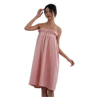 Pink Silk Satin Body Wrap Lightweight Short Wrap Bathrobe Bath Skirt