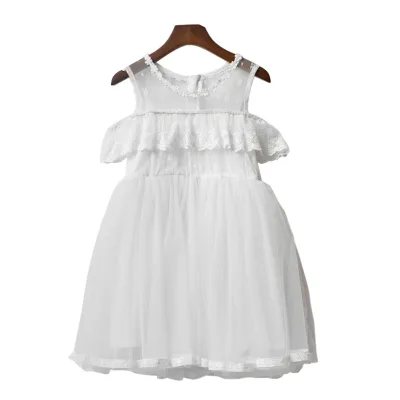 Clothing Manufacturer Short White Dresses White Young Girl Lace Princess Dress Girls for Kids Wear China