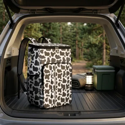 Leopard Print Customized logo Large Capacity Waterproof Multi Functional protection of Fresh Food Refrigerated Backpack
