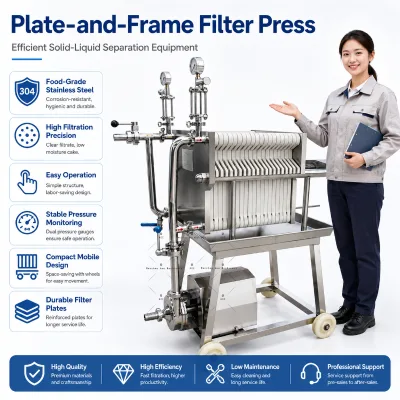 New Stainless Steel Plate High Efficiency Slurry Filtration Herbal Extract Filter Press Machine