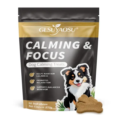 Custom OEM Organic Pet Soft Chews Theanine Tryptophan Melatonin Passionflower Chamomile Palatable OEM Contract