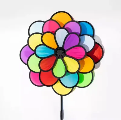 New Product 2020 Double Layer Round Children Windmill for Outdoor Garden Wind Spinner