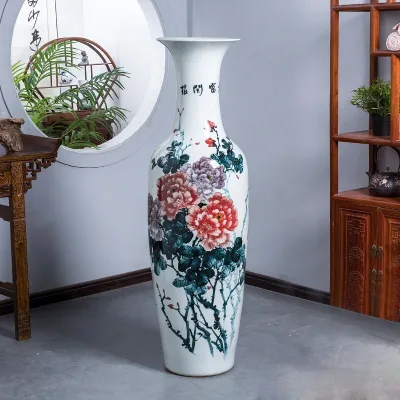 Floor Vases Large Decorative Overglazed Floor Vase Cheap Cloisonne Porcelain Extra Large Jingdezhen Chinese Home Decor Modern