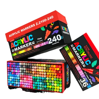 None-toxic Art Marker Pens Dual Tip Acrylic Markers extra Fine Tip Acrylic Paint Marker Pen