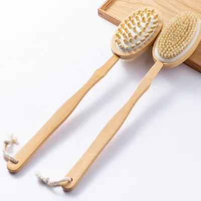 Low Price Bath Brush With Long Handle Detachable Wooden Brush Back Shower Brushes  for Cellulite and Lymphatic
