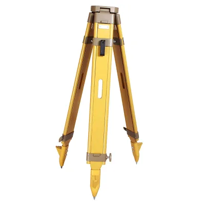 Surveying Wooden Instrument Tripod for Theodolite With Double Locks Flat Head Type (Triangle) Survey Tripod