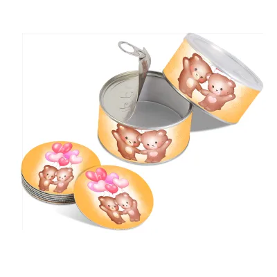 Birthday Gift Acrylic Box coaster Custom Teddy Bear Print Souvenirs for 15 Years Parties