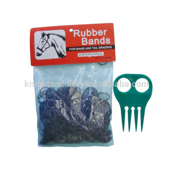 Horse Mane Plaiting Bands & Comb