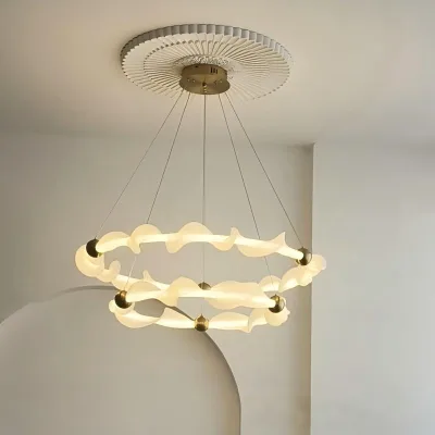 Industrial Modern Hanging Lamp-Decorative LED Pendant Light for Living Room Silicone Fabric