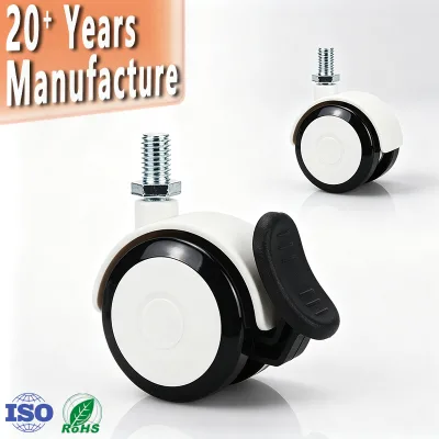 50mm 2 Inch Medical Grade PVC PU Nylon Rotating Mute Swivel with Brake for Hospital Bed Trolley Equipment Casters