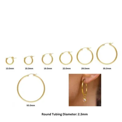 GP Eurowire Hoops 1/20 14k Gold Filled Euro Wire Hoop with Open Ring Hoop Earrings Permanent Jewelry Chains Earrings Wholesale