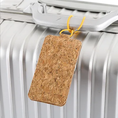 Custom Printed Eco-friendly Cork Promotional Items Cork Labels Pu Leather Cork Luggage Tag