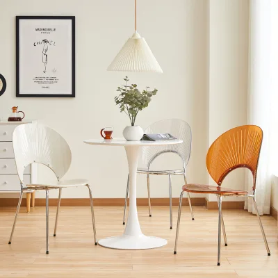 High Quality Waterproof Durable Modern Luxury Acrylic Dining Chairs, Minimalist Design for Home Hotel Restaurant Outdoor Use