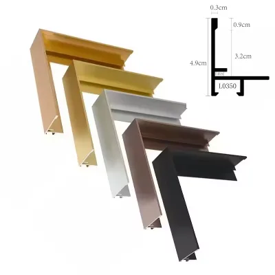 Large Size Minimalist Metal Picture Frame Aluminum Champagne Gold Aluminum Alloy Canvas Prints Floating Frame for Wall Decor