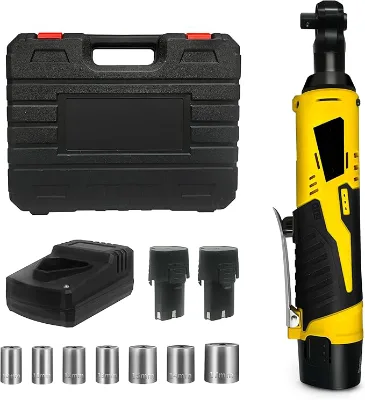 21V Brush Motor 3/8-inch 10-cm Long-distance Cordless DIY Industrial Headless Fastener Removal Tight Spaces Electric Ratchet