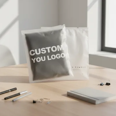 Wholesale Custom Logo CPE T-shirt Bags Resealable 100pcs Plastic Bags for Household Clothing Packaging