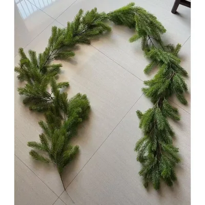 Real Touch Greenery Plant 6ft Artificial Norfolk Pine Garlands Needle Rattan for Christmas Decorations