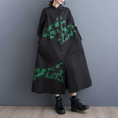 Button Women's Shirts Dresses Long Sleeve Shirt Dress for Women