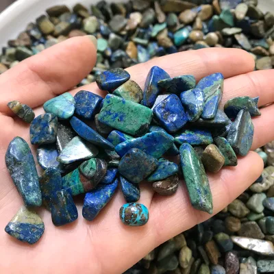 Chrysocolla Natural Crystal Mineral StoneTumbled Malachite and Azurite with Cuprite and Copper Together