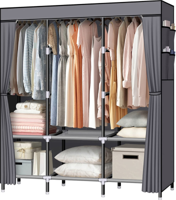 Removable Folding Dormitory Cloth Wardrobe Steel Almirah Designs Fabric Wardrobe