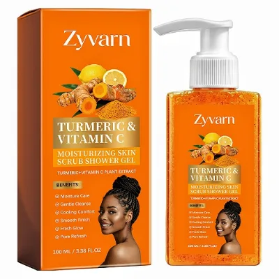Hot Sale Hydrating Body Wash Refreshing Fragrant Turmeric & Vitamin C Plant Extract Moisturizing Exfoliating Turmeric Shower Gel