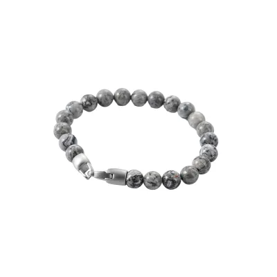 Fashion 8mm Round Natural Stone Turquoise Stone Various Gems Available Mixed With 316L Stainless Steel Metal Clasp Bracelet