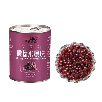 Black Glutinous Rice Popping Boba Pop Ball Canned Package For Bubble Tea Topping Wholesale Price