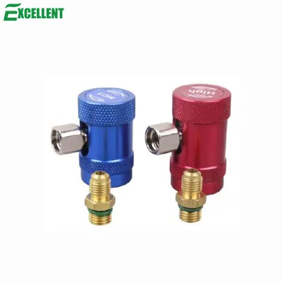 High/Low Side R1234yf Manual Quick Adjustable Connectors Couplers Adapters for A/C Refrigerants Manifold Gauge Set
