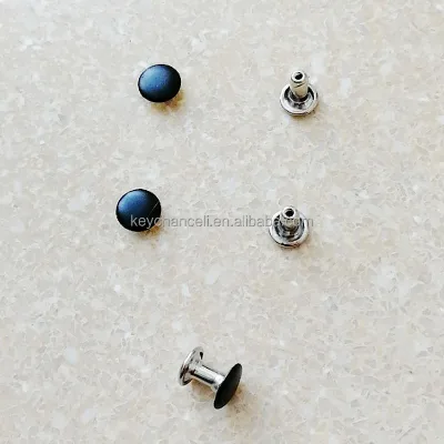 Silver Nickel Black Paint Binding File Folder Fastener Round Head Double Cap Metal Rivet for Leather Belt Handbag Clipboard Clip