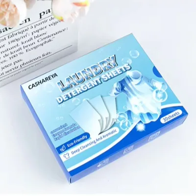 Custom Hypoallergenic Non-residue Disposable Eco-Friendly High Efficiency Super Concentrated Portable Laundry Detergent Sheets