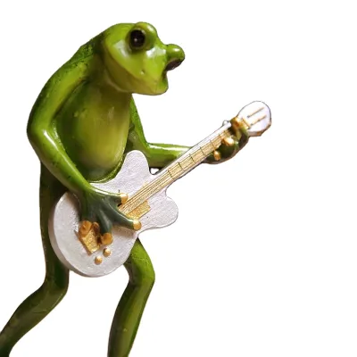 Play the Guitar Frog Decoration Garden Auspicious Children's Gifts Cute Style Yoga