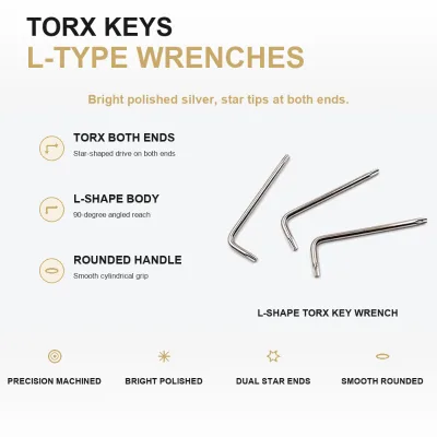 Anti Slip L Type Double End Torx Key Wrench Portable Hardware Hand Spanner