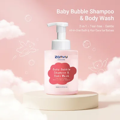 Tear-Free Gentle Newborn Baby Bubble Bath Gel Sulfate-Free Fragrance-Free 500ml 0-3 Months Custom Formula OEM ODM Wholesale