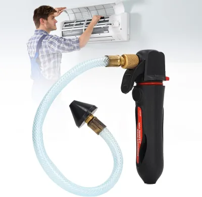 FD Threaded CO2 Drain Line Gun Cleaner Tool Flexible Hose 30cm Plastic 30-50 PSI Presta Valve Gauge Air Conditioner Chillers
